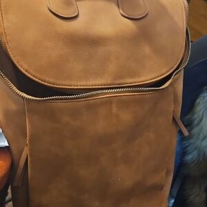 Elegant Brown Leather Backpack